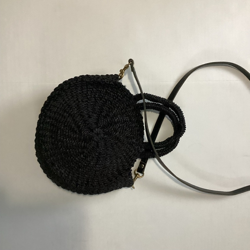 Clare V Petit Alice Elegant Black Woven Crossbody Bag
